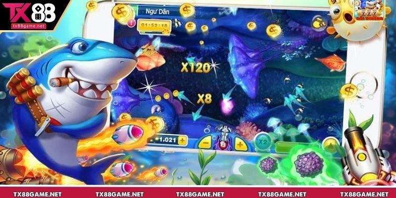 Bắn cá long thần TX88 – thế giới thủy cung rực sáng thần uy